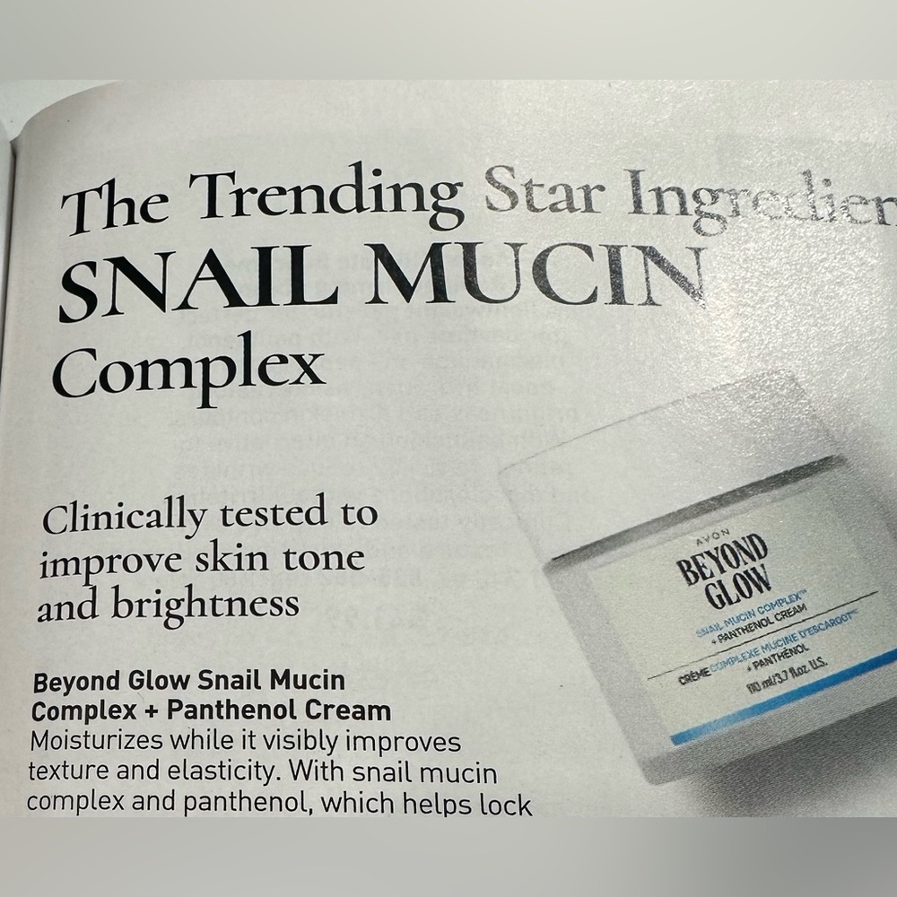 Avon Beyond Glow Snail Mucin Complex +Panthenol Cream - NIB - Picture 3 of 4